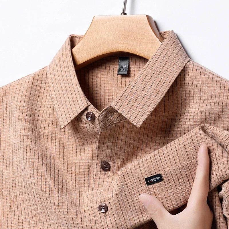 THEO | Comfortable Plaid Linen Shirt-3