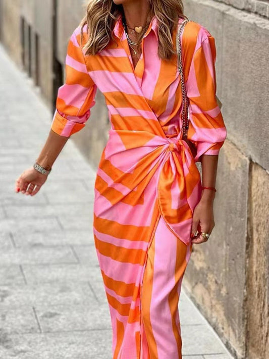  TANYA | Stylish Orange-Pink Summer Dress for Effortless Elegance-1