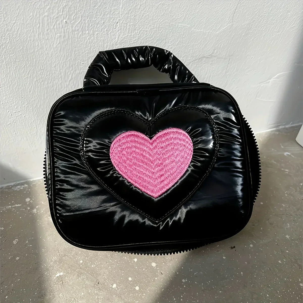 Etta | Heart Embroidery Travel Cosmetic Makeup Toiletry Bag 3