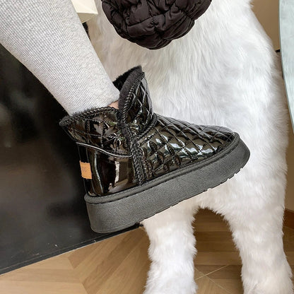 Women's waterproof chunky sole boots-5