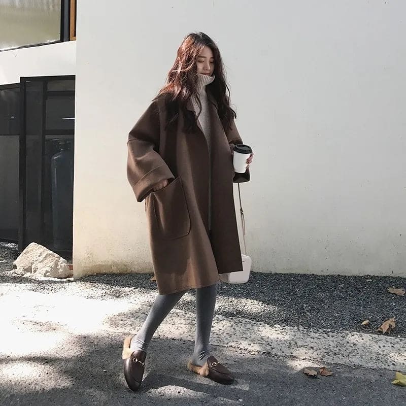 MAURA | Oversizes Woolblend Trenchcoat Jacket-4