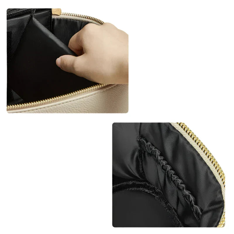 Dalia | Women's Deluxe Leather Travel Makeup Bag 4
