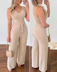 SADIE | Shirred Two-Piece Jumpsuit Set-1