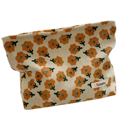 Ella | Preppy Floral Waffle Cord Cosmetic Bag 1