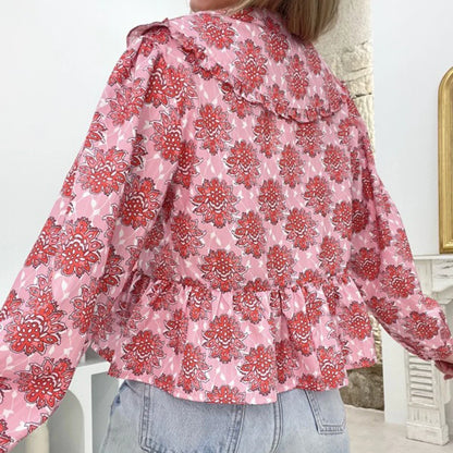  Macey | Stylish Long Sleeve Floral Print Blouse-3