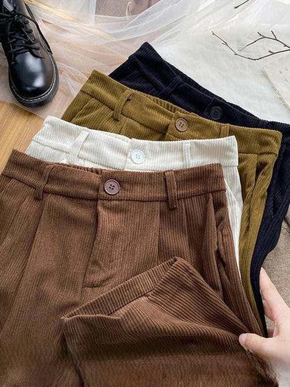 JESSY | Vintage High Waist Corduroy Pants for Women-6