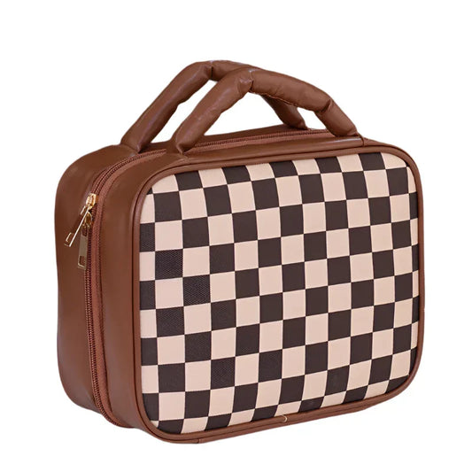 Sophia | Luxury Checked Spacious Cosmetic Organizer 1
