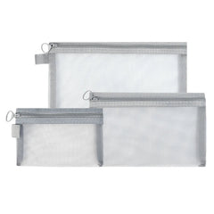Keily | 3-piece Nylon Mesh Cosmetic and Toiletry Bag Set 2