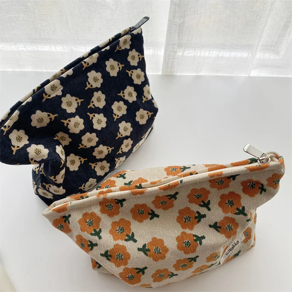Ella | Preppy Floral Waffle Cord Cosmetic Bag 6