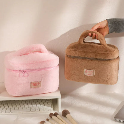 Aliya | Women's Cosmetic Bag Organizer with Large Capacity Made of Plush 6