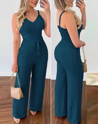 SADIE | Shirred Two-Piece Jumpsuit Set-5