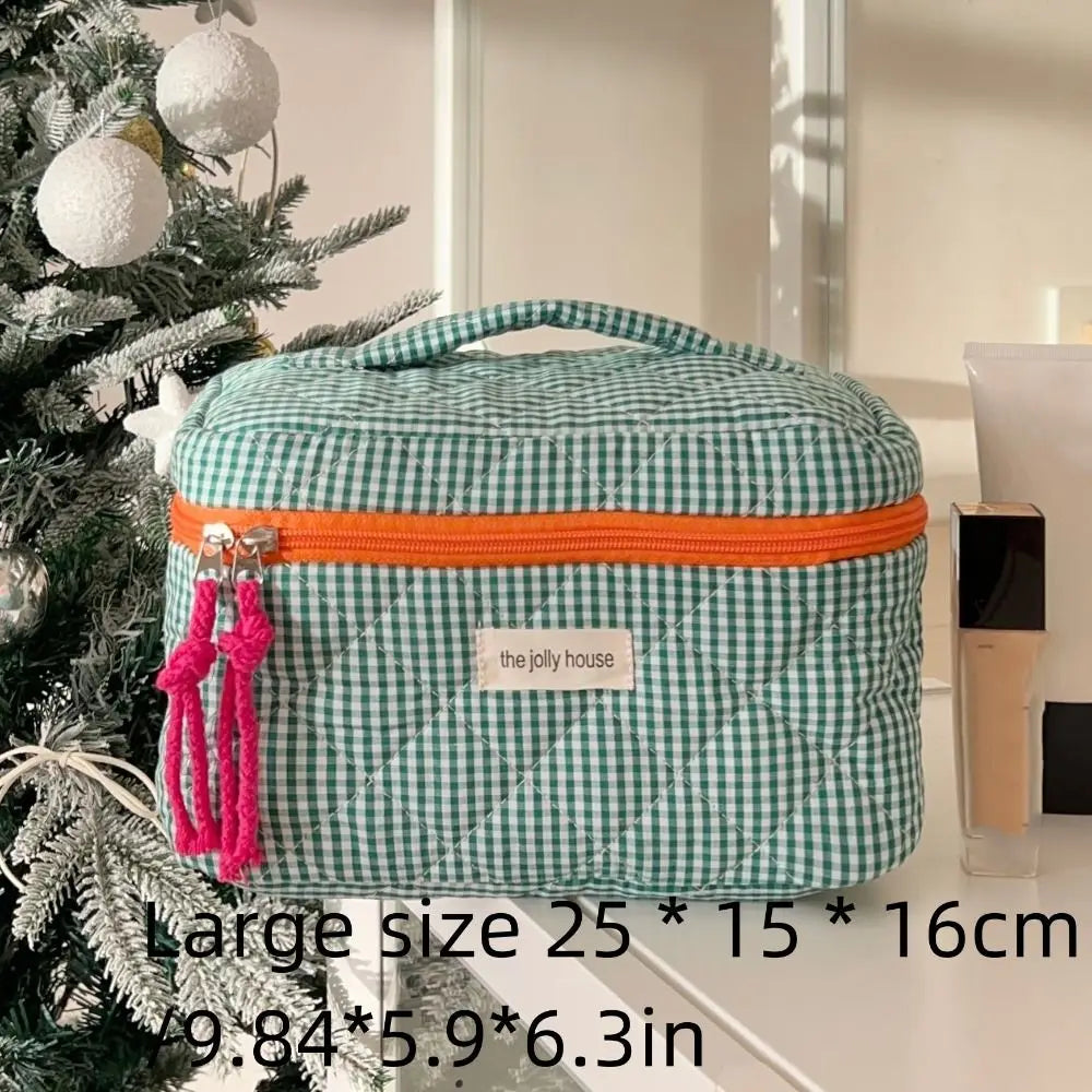 Rosielyn | Checkered Cotton Cosmetic Bag for Travel 6