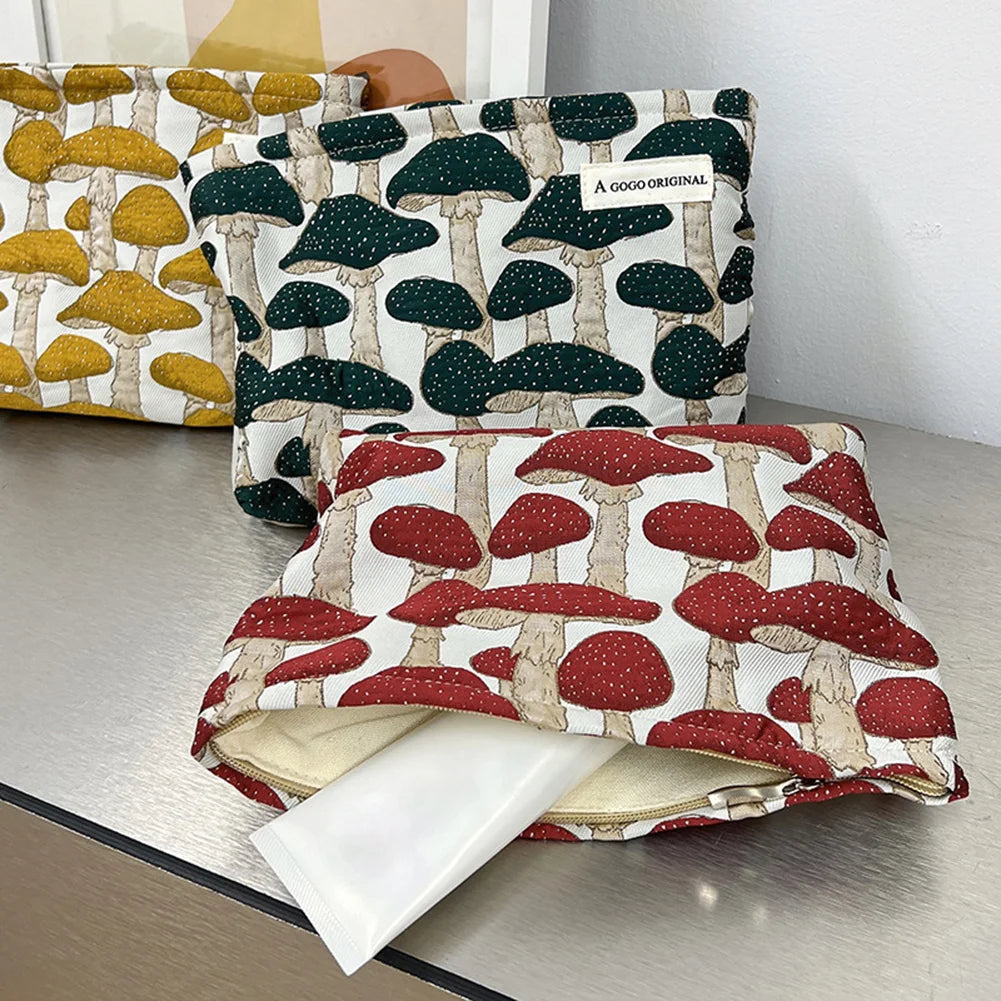Ellie | Cute Mushroom Print Cosmetic Bag 4