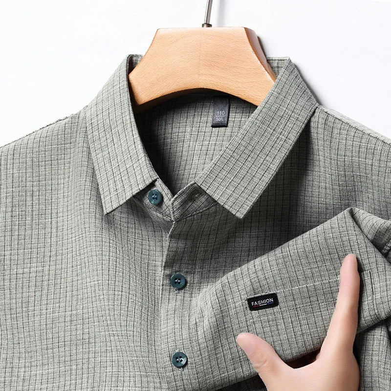THEO | Comfortable Plaid Linen Shirt-2