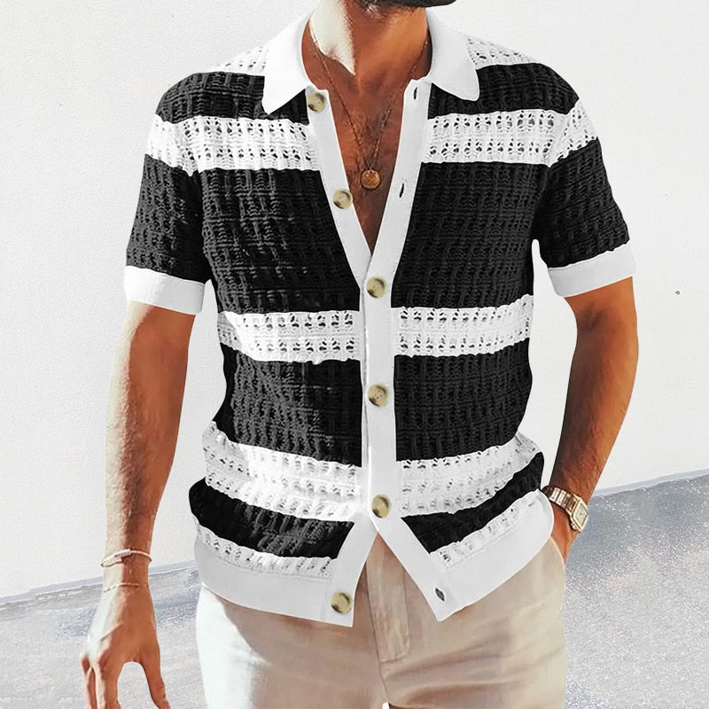 JAKE | Casual Knitted Shirt Short Sleeves Men-5