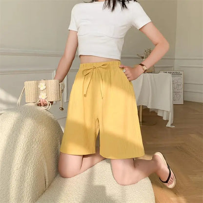 FINA | Cotton Linen Knee-Length Shorts-6