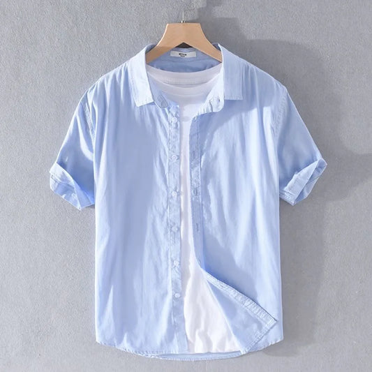 SEBASTIAN | Short Sleeve Linen Shirt-1