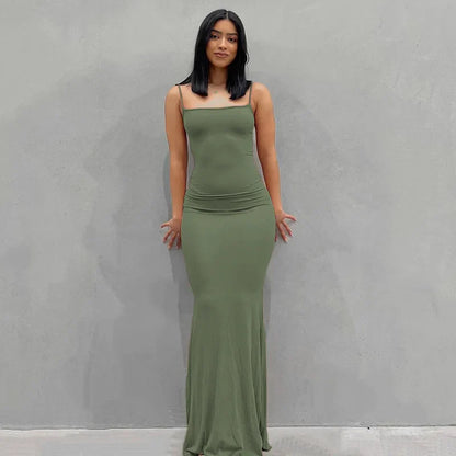  SANTORINI | Elegant Slim Maxi Dress-6