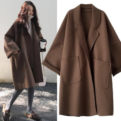 MAURA | Oversizes Woolblend Trenchcoat Jacket-3