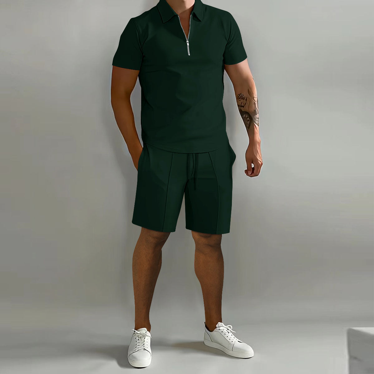 Elevate Your Style: HENRY Men's Polo and Shorts Two-Piece Set-4