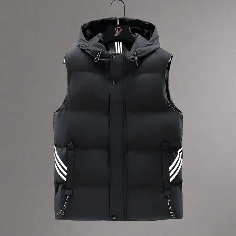 RAW Hooded Bodywarmer | Sporty Quilted Men's Vest with Hood-1