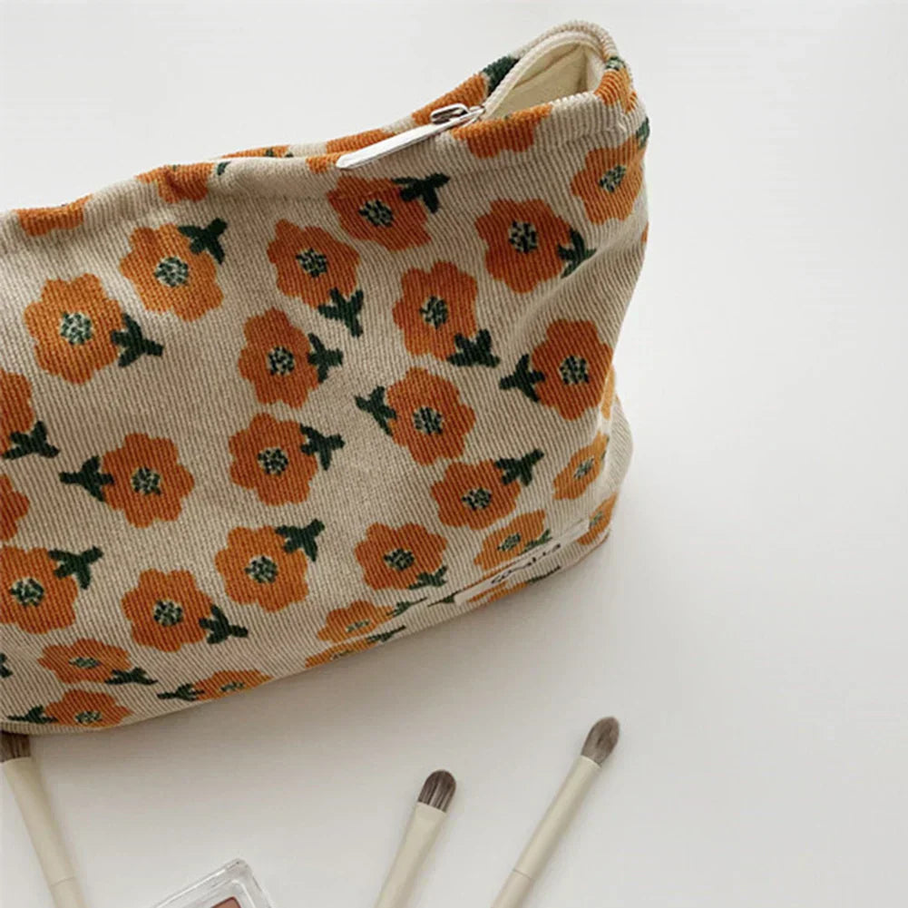 Ella | Preppy Floral Waffle Cord Cosmetic Bag 4