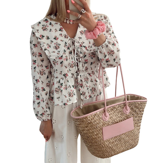  Macey | Stylish Long Sleeve Floral Print Blouse-1