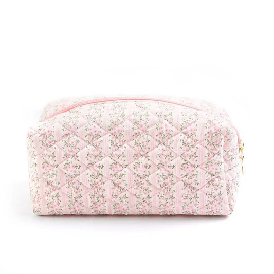 Clara | Padded Quilted Floral Makeup Bag 1