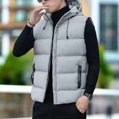 Brunello Bodywarmer | Quilted sleeveless vest for men with hood-4