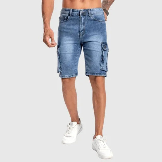  Men’s Denim Cargo Shorts - Durable Mid-Length - Multiple Pockets - Casual Fit-1