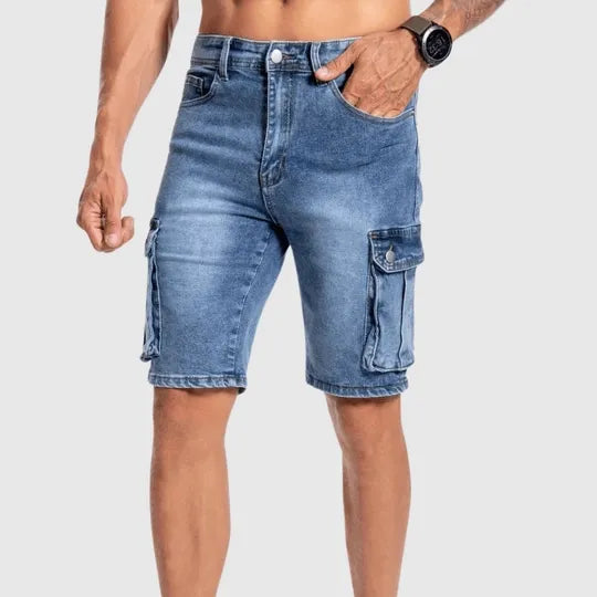  Men’s Denim Cargo Shorts - Durable Mid-Length - Multiple Pockets - Casual Fit-3