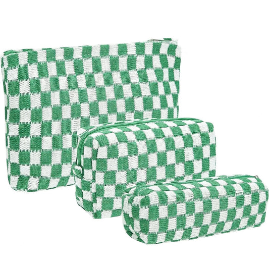 Claire | Stylish and Functional Checked Beauty Organizer Set 1