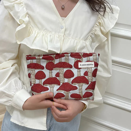 Ellie | Cute Mushroom Print Cosmetic Bag 1
