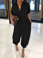 OLIVIA | Overall V-Neck Jumpsuit-2