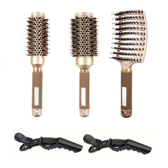 BlowOut Pro - Ionic Boar Bristle Round Hairbrush Set for Salon-Quality Styling-1