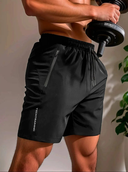  Men’s Athletic Shorts - Lightweight Moisture-Wicking - Stretch Fabric - Zip Pocket-3
