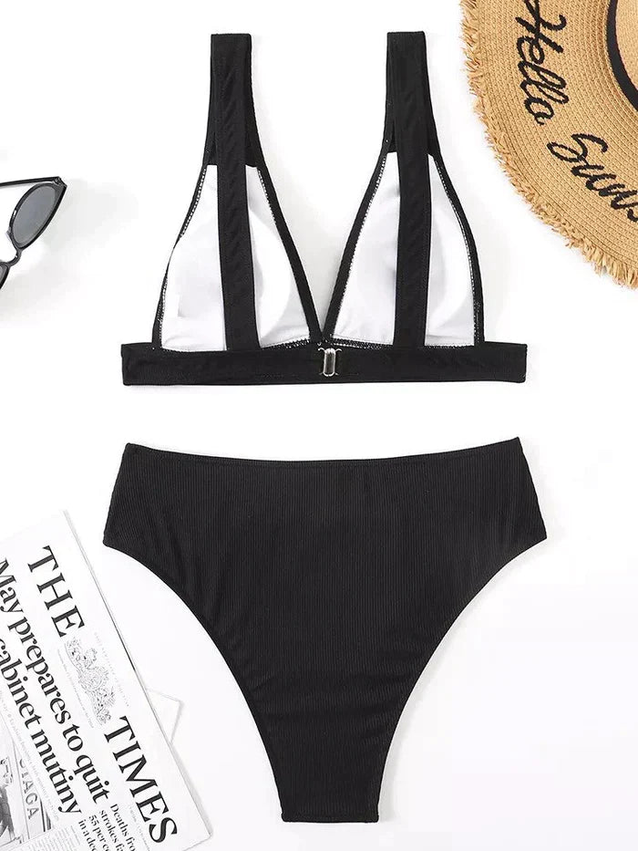 Olivia | High-Waisted Ribbed Swimwear Set-5