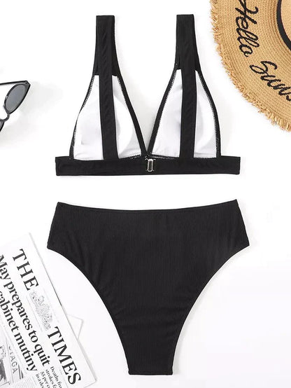 Olivia | High-Waisted Ribbed Swimwear Set-5