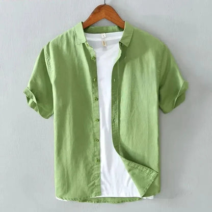 SEBASTIAN | Short Sleeve Linen Shirt-6