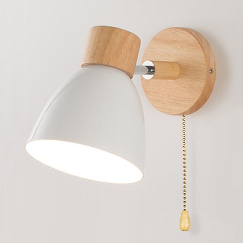Scandinavian wooden hanging wall lamp 0