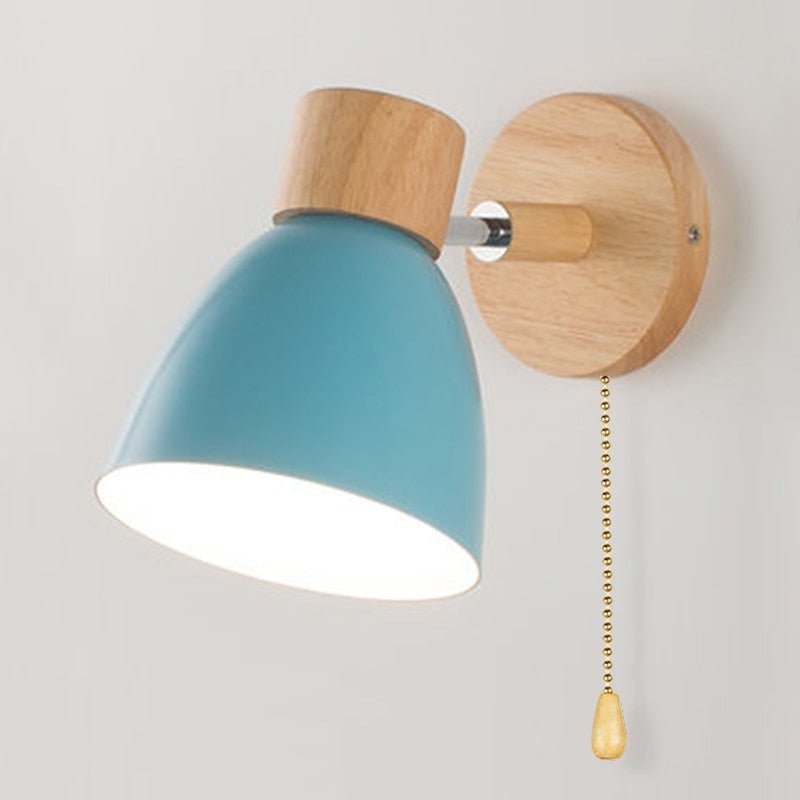 Scandinavian wooden hanging wall lamp 3