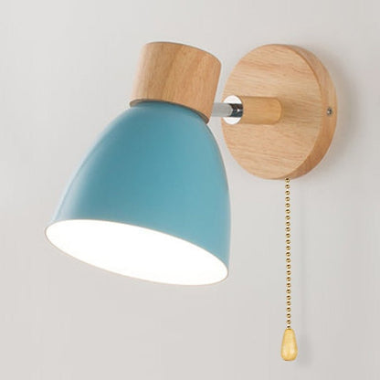 Scandinavian wooden hanging wall lamp 3