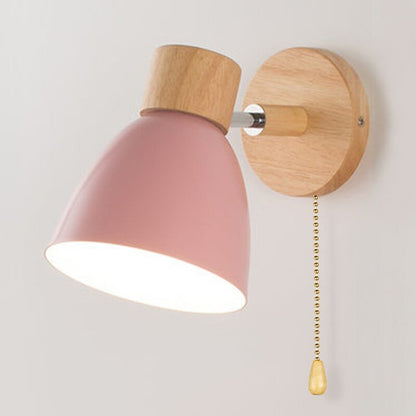 Scandinavian wooden hanging wall lamp 5