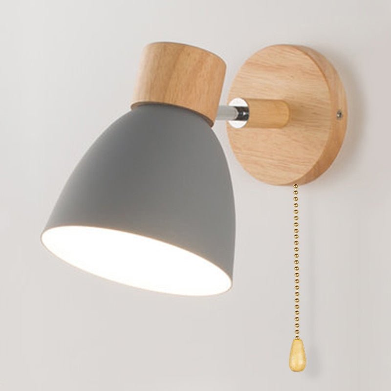 Scandinavian wooden hanging wall lamp 8