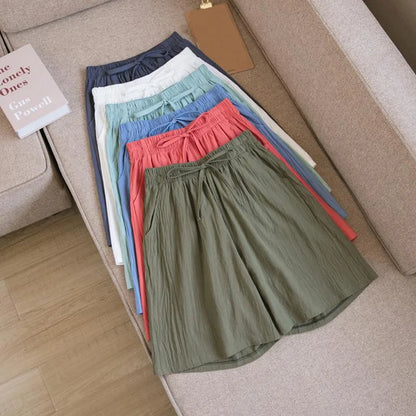FINA | Cotton Linen Knee-Length Shorts-3