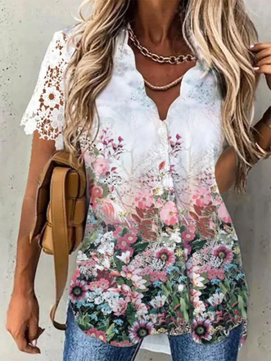  Gloria | Comfy Casual Floral Blouse-2