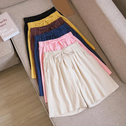 FINA | Cotton Linen Knee-Length Shorts-5