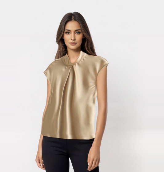  LYRA | Elegant Satin Sleeveless Blouse-1