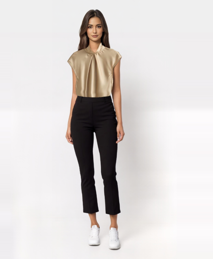  LYRA | Elegant Satin Sleeveless Blouse-6