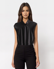  LYRA | Elegant Satin Sleeveless Blouse-3